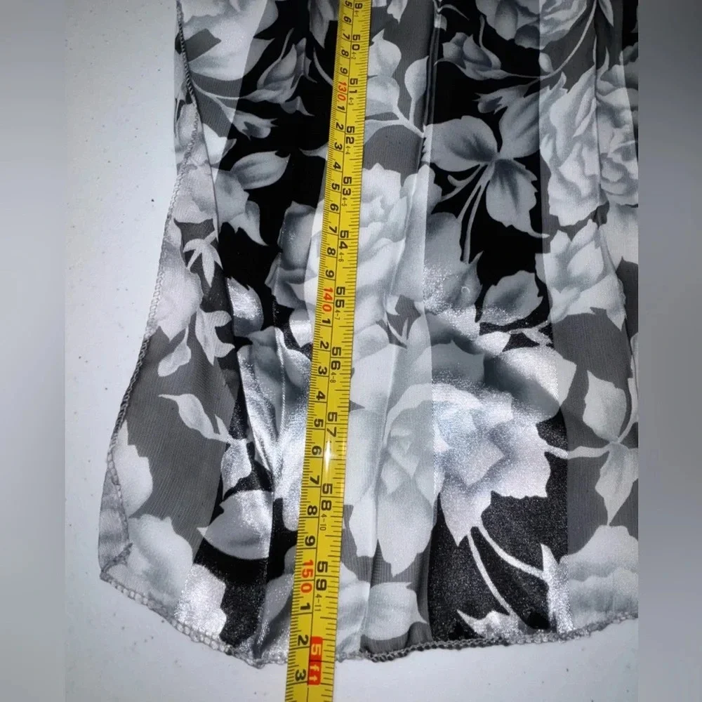 Elegant Black and White Floral Scarf